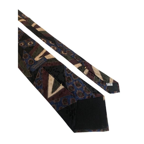 Oscar De La Renta Couture Collection Silk Tie Geometric Mens Necktie Office Gift - Picture 2 of 8